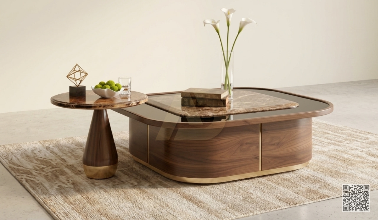 BÀN TRÀ GỖ ÓC CHÓ CAO CẤP ĐẸP - CC27