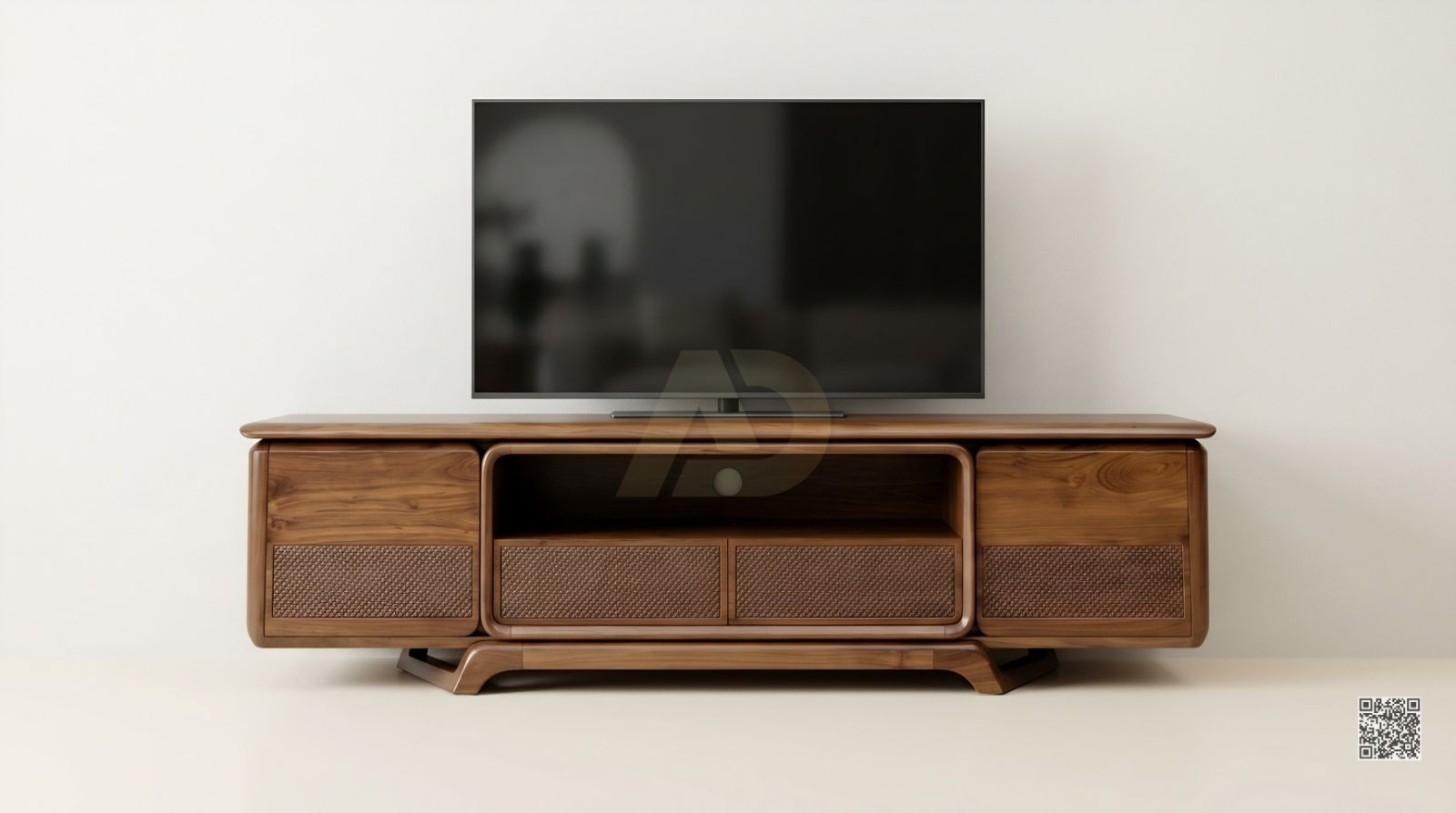 KỆ TIVI GỖ ÓC CHÓ VÂN NỔI TRÁM - BB62