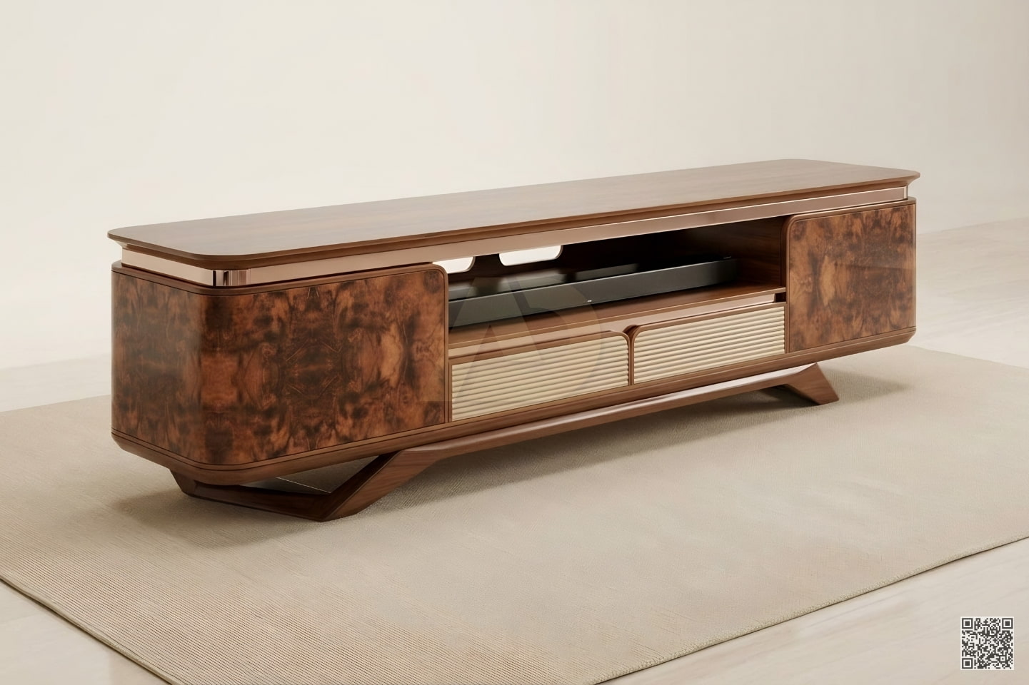 KỆ TIVI GỖ ÓC CHÓ VÂN NU GỖ - BB64