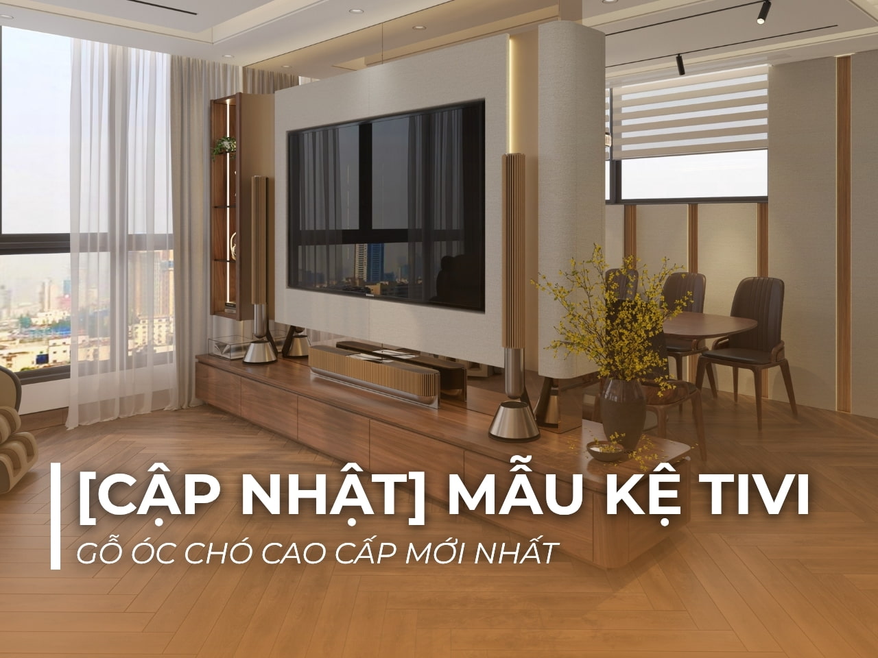 [CẬP NHẬT] MẪU KỆ TIVI GỖ ÓC CHÓ CAO CẤP MỚI NHẤT