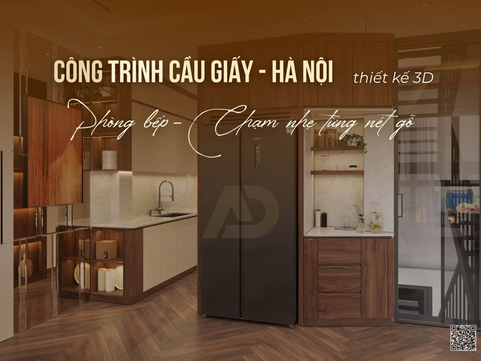 THIẾT KẾ NỘI THẤT PHÒNG BẾP NHÀ ANH LONG CẦU GIẤY HÀ NỘI