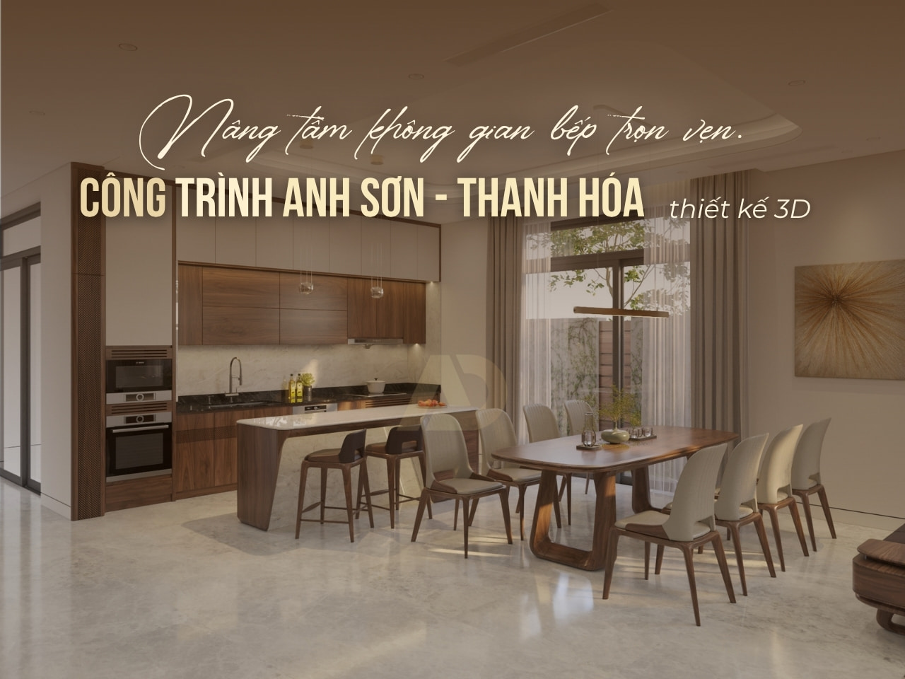 THIẾT KẾ NỘI THẤT PHÒNG BẾP NHÀ ANH SƠN TẠI THANH HÓA