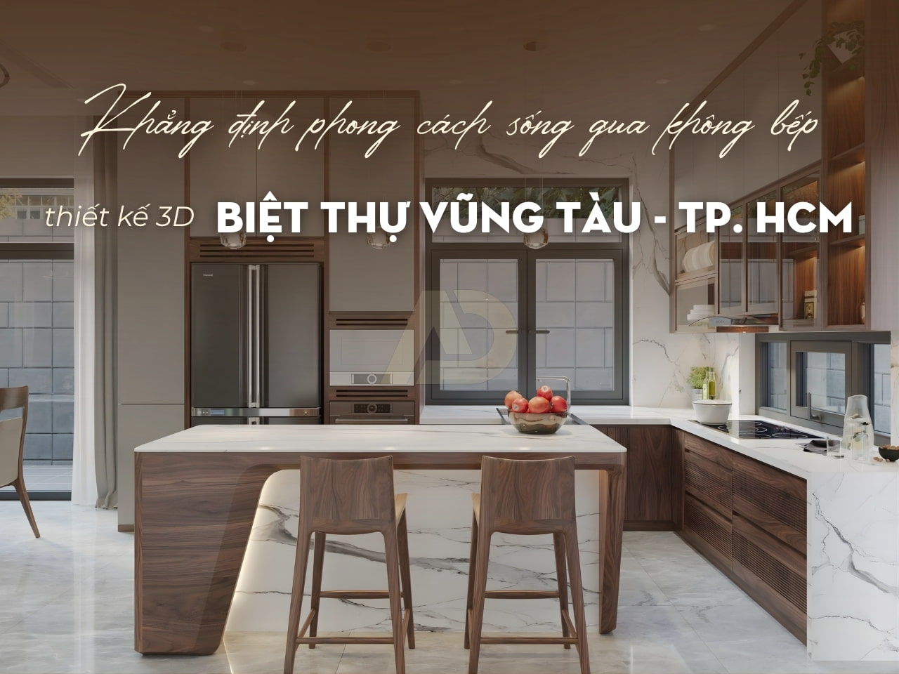 THIẾT KẾ NỘI THẤT GỖ ÓC CHÓ NHÀ ANH VƯƠNG – VŨNG TÀU
