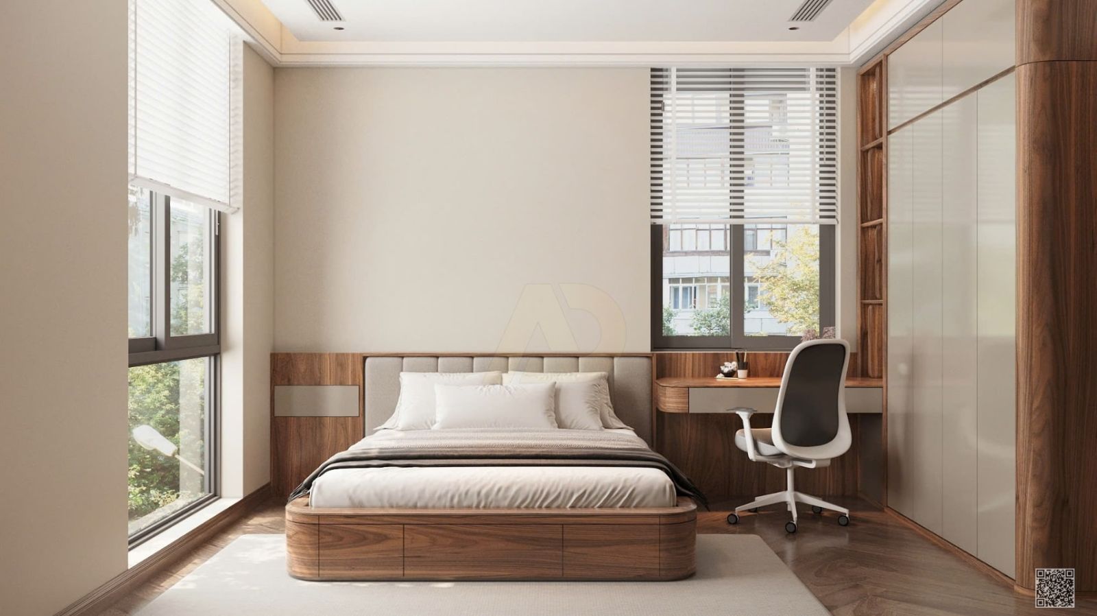 PHÒNG NGỦ GỖ ÓC CHÓ TÔN LÊN GU THẨM MỸ TINH TẾ