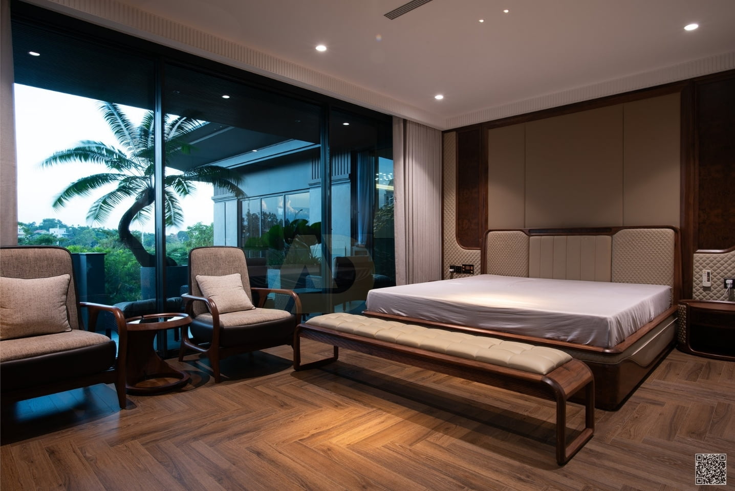 PHÒNG NGỦ GỖ ÓC CHÓ TẠO DẤU ẤN SANG TRỌNG RIÊNG BIỆT