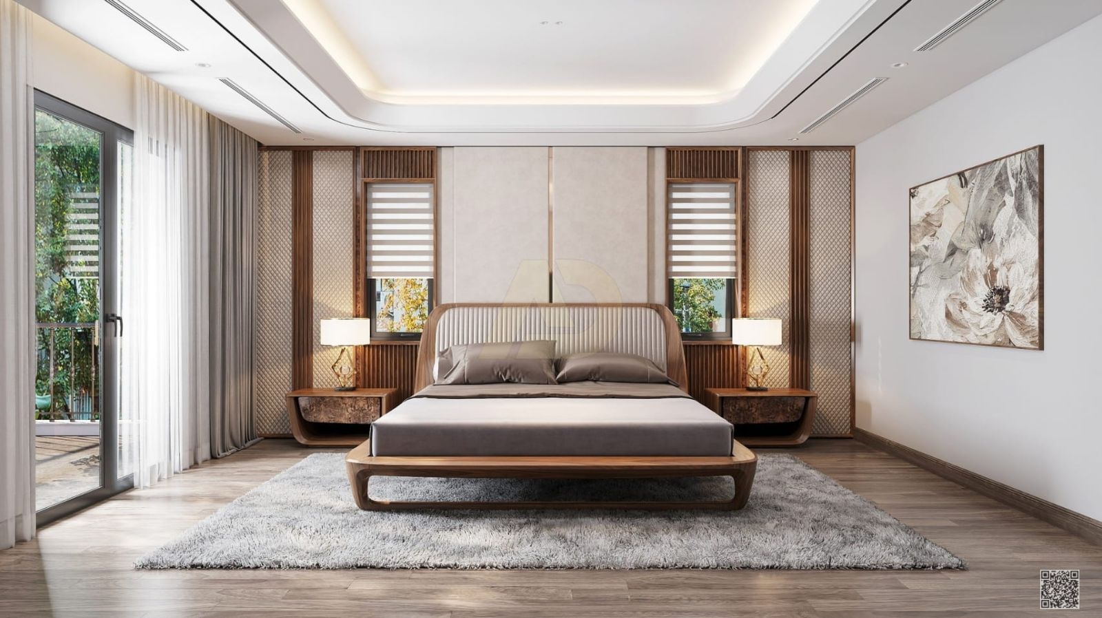 NỘI THẤT PHÒNG NGỦ GỖ ÓC CHÓ ĐẸP ĐẲNG CẤP