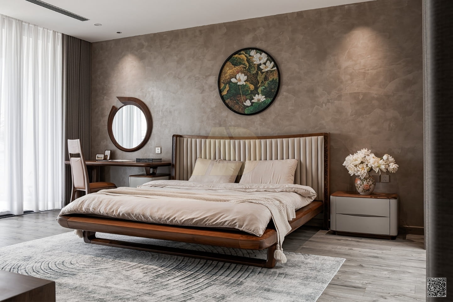 PHÒNG NGỦ GỖ ÓC CHÓ HIỆN ĐẠI CHUẨN LUXURY