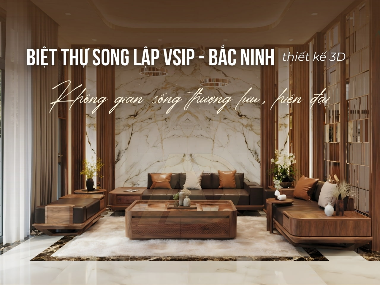 THIẾT KẾ NỘI THẤT GỖ ÓC CHÓ ANH NGỌC | BIỆT THỰ SONG LẬP - VSIP BẮC NINH
