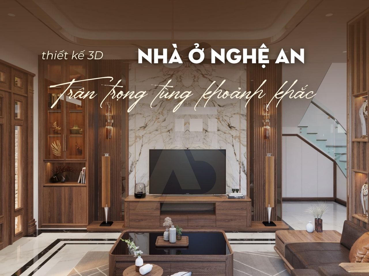 THIẾT KẾ NỘI THẤT GỖ ÓC CHÓ NHÀ ANH TÙNG - NGHỆ AN