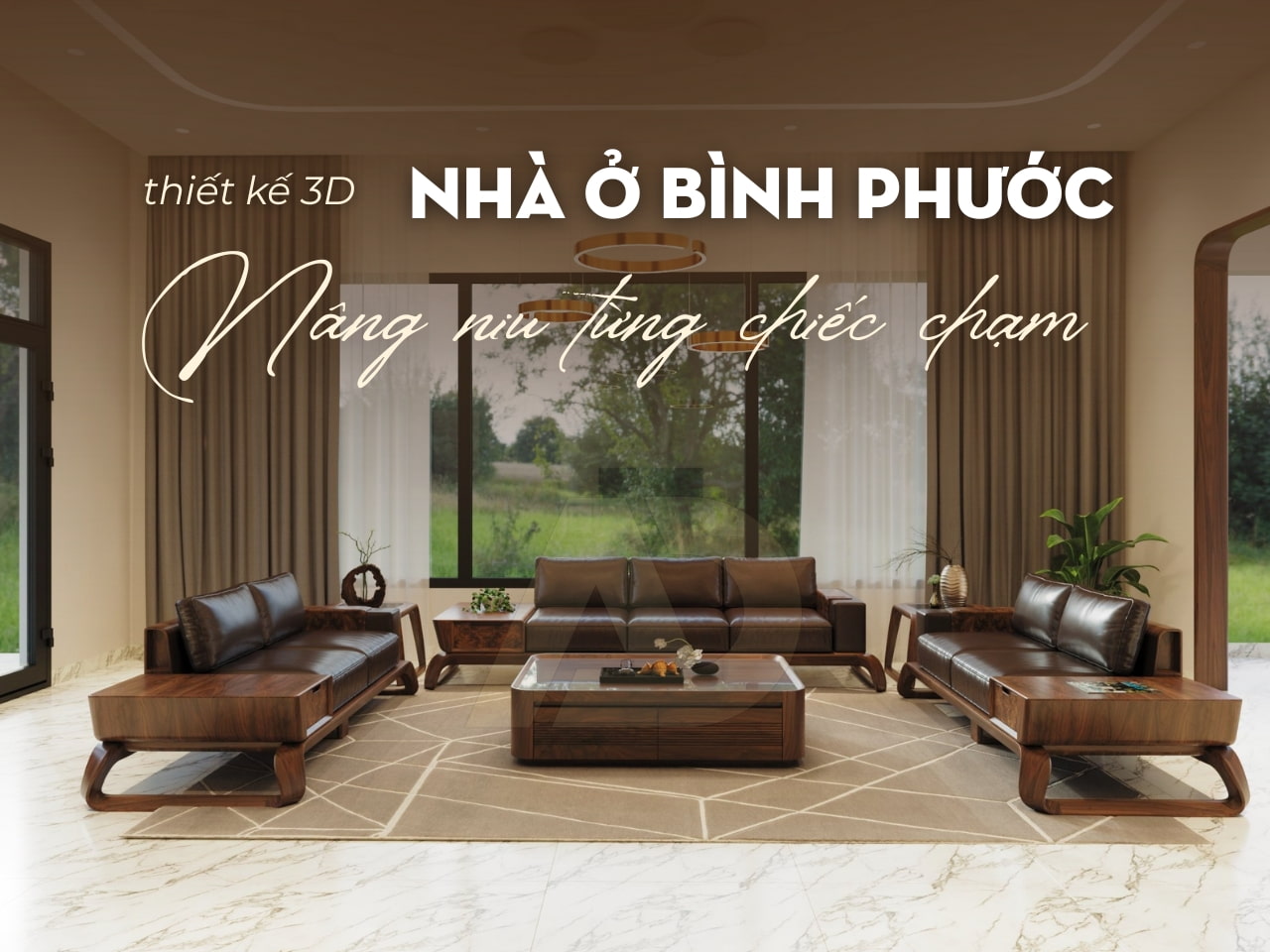 THIẾT KẾ NỘI THẤT GỖ ÓC CHÓ NHÀ CHỊ HIỀN - BÌNH PHƯỚC